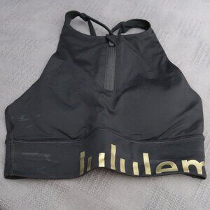 Lululemon Energy Bra High Neck Long Line Zip Special Edition size 4 in Black